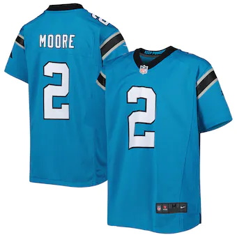 youth nike dj moore blue carolina panthers game jersey_pi45